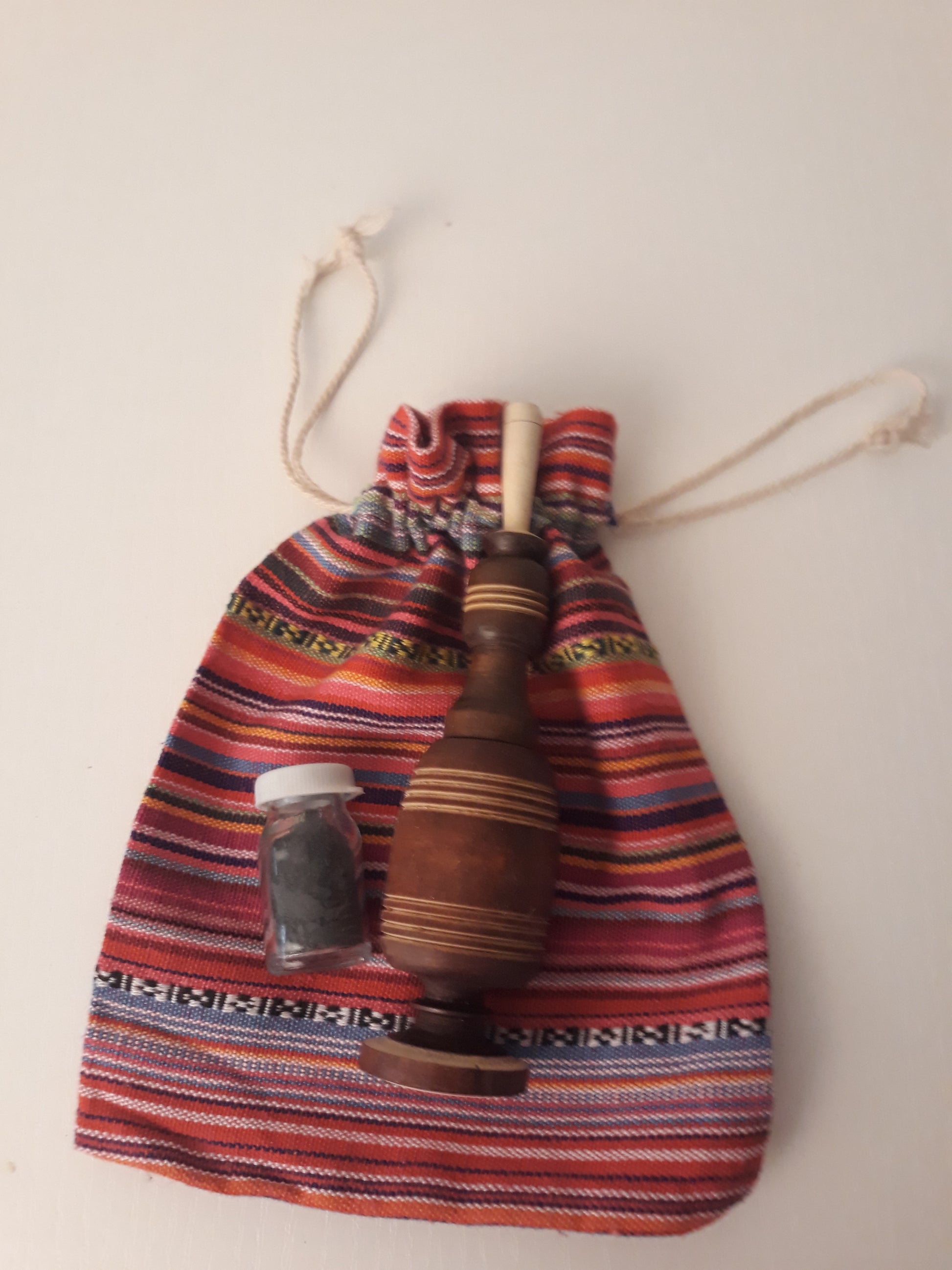 Trio pochette berbère, khôl gris et khôlier en bois - bioriental