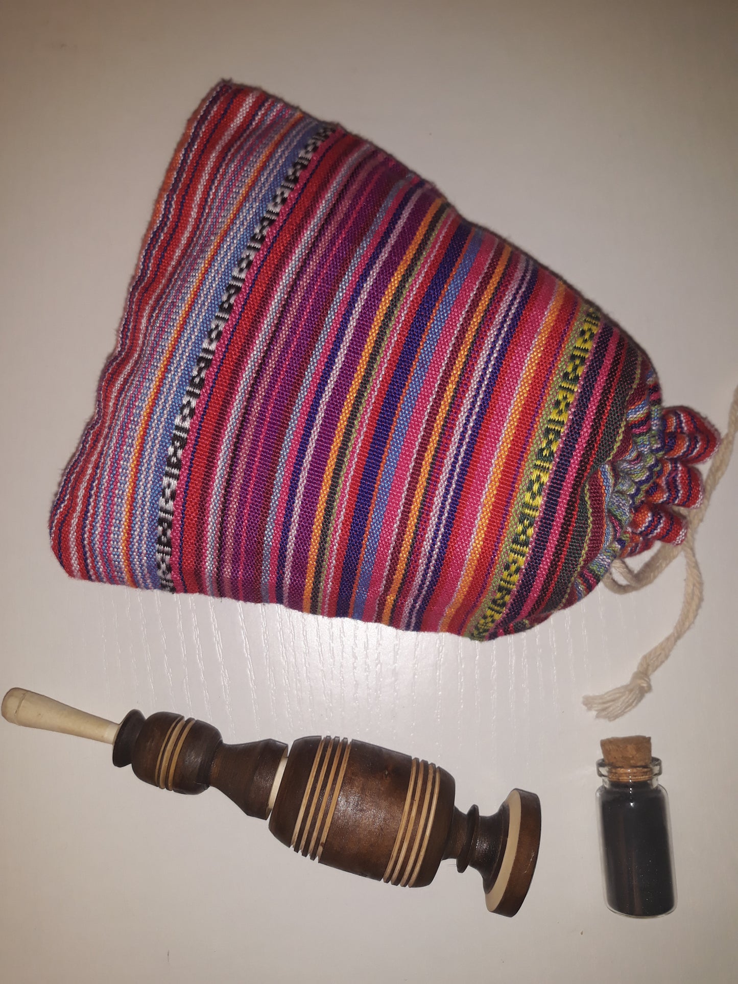 Trio pochette berbère, khôl gris et khôlier en bois - bioriental