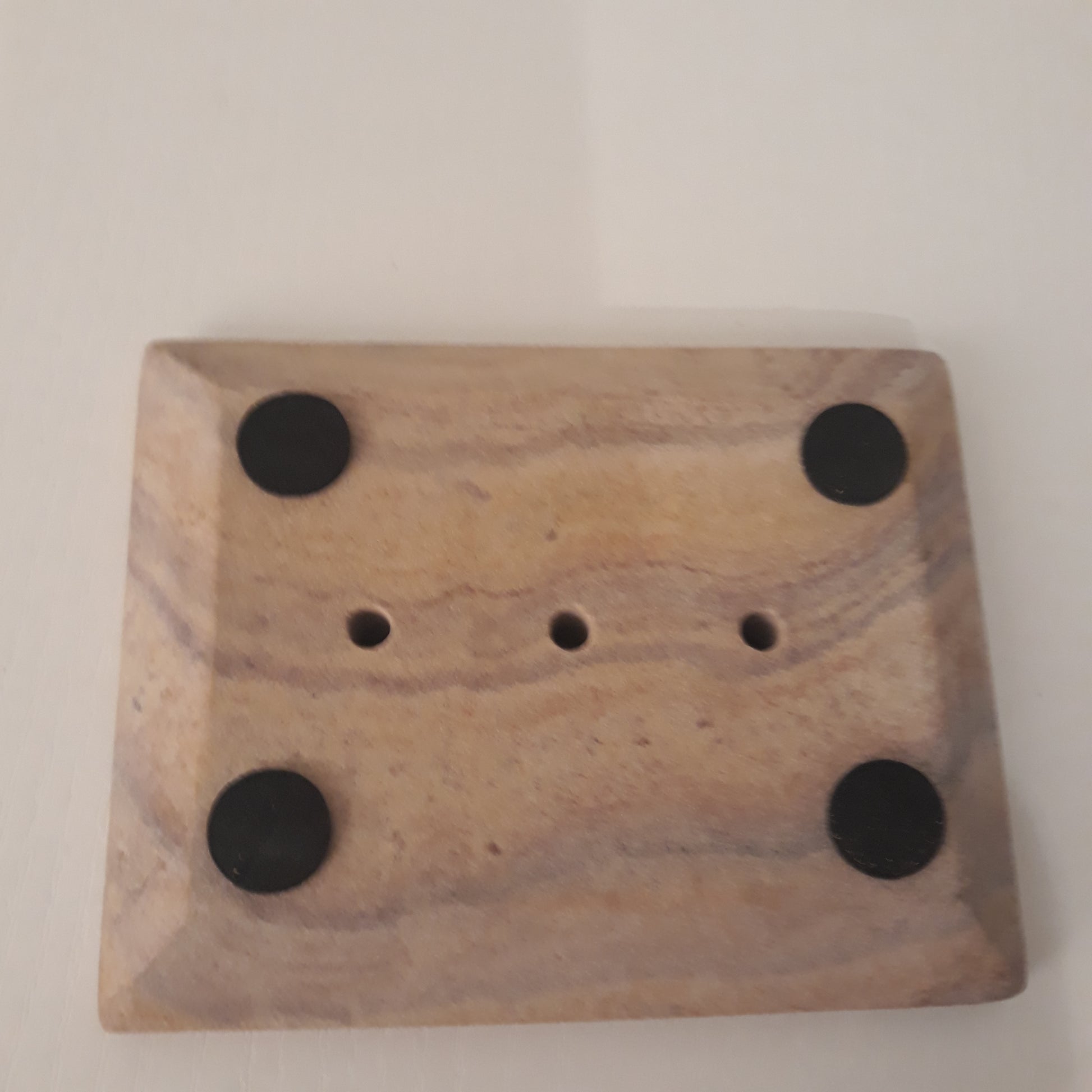 Porte savon en grès gris /beige - bioriental