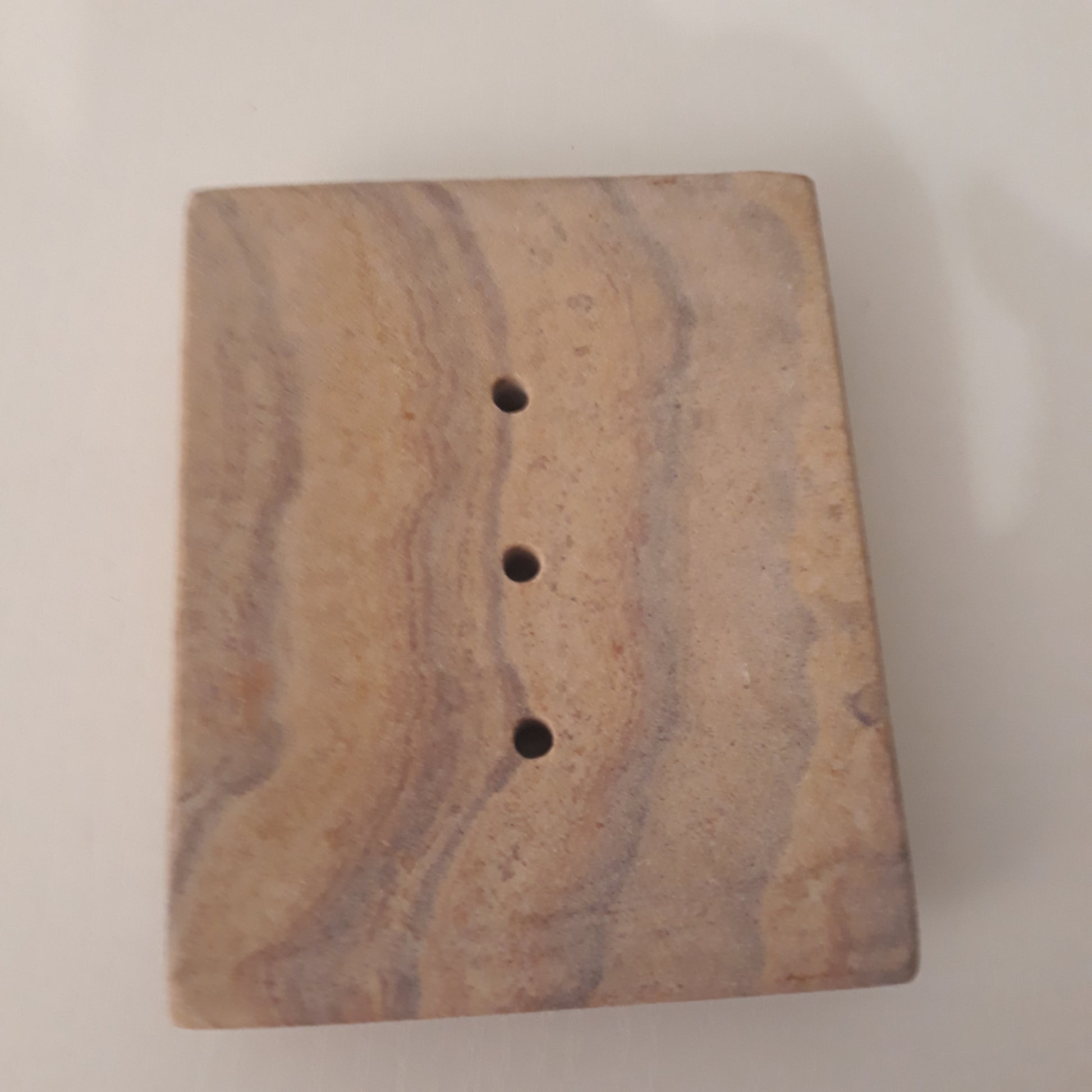 Porte savon en grès gris /beige - bioriental