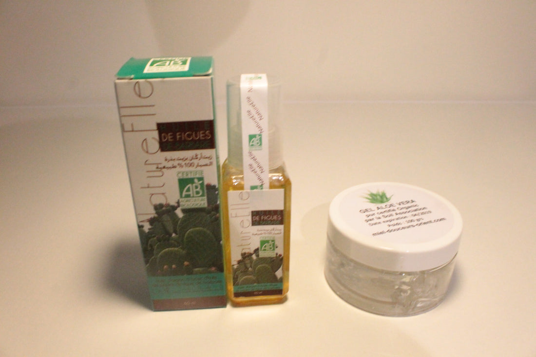 Huiles précieuses: argan et pépin de figue de barbarie Biologique / Aloé Vera Biologique (Certifié garantie Ecocert)