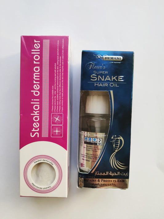 Kit de croissance pour barbe et cheveux : Sérum à l'huile de serpent