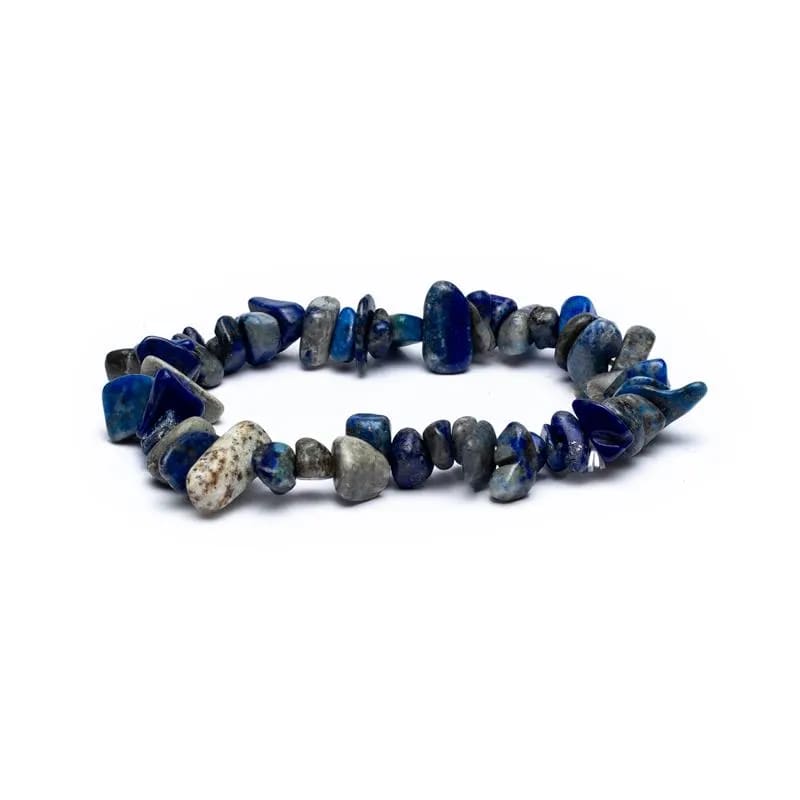 Elastic Lapis lazuli chip bracelet 