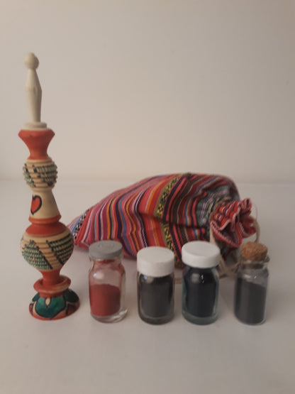 Trousse de maquillage marocain: 3 khôls, flacon khôl et Aker fassi - bioriental