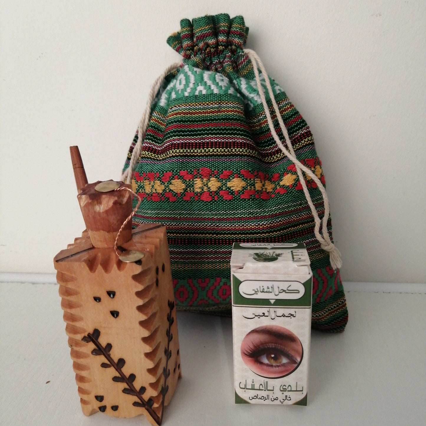 Berber kohl box: kholier + gray herbal kohl