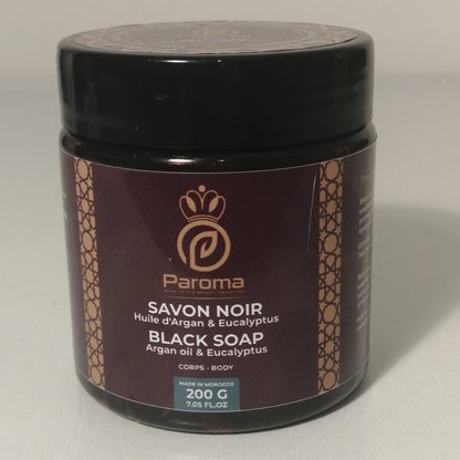 Black soap with argan oil and eucalyptus