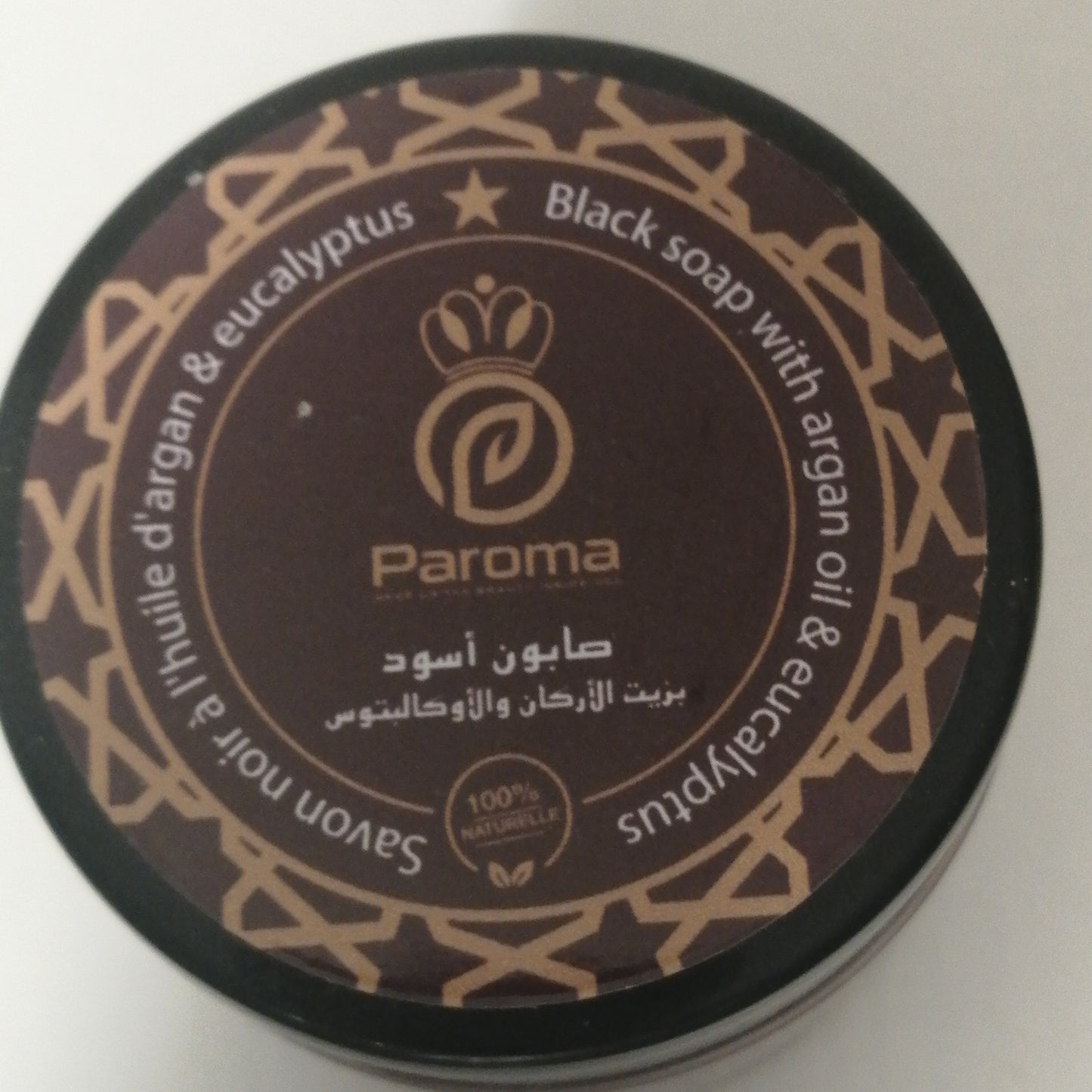 Black soap with argan oil and eucalyptus