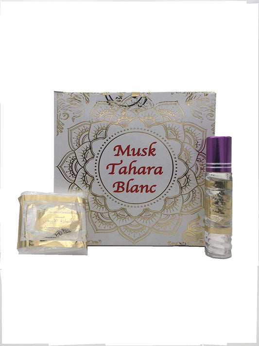 Coffret Musc Tahara blanc: Musc solide + Musc liquide en roll 6 ml