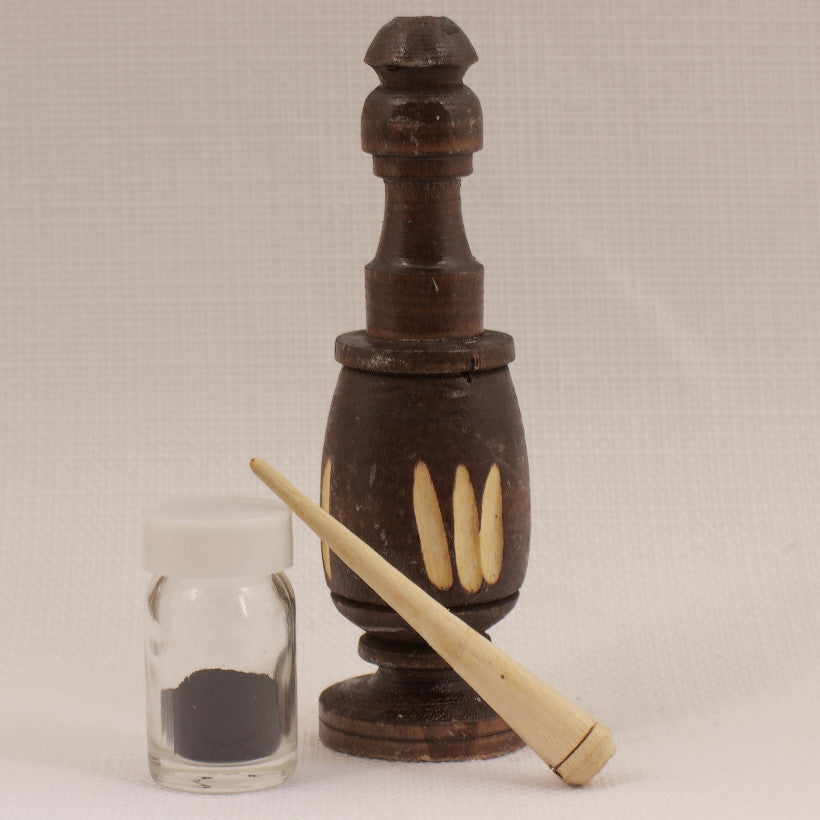 Khôl en poudre et son flacon en bois artisanal - bioriental