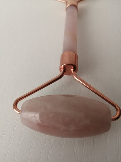 Real rose quartz facial massage roller
