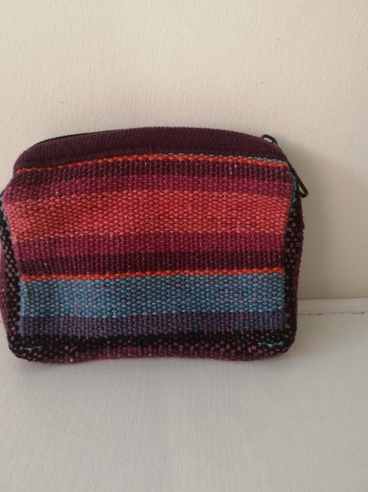 Zippered cotton pouch