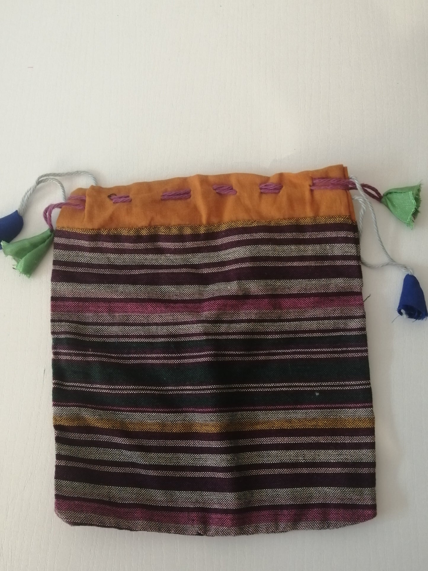 Vintage cotton bag 18 x 22 cm
