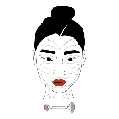 Real rose quartz facial massage roller